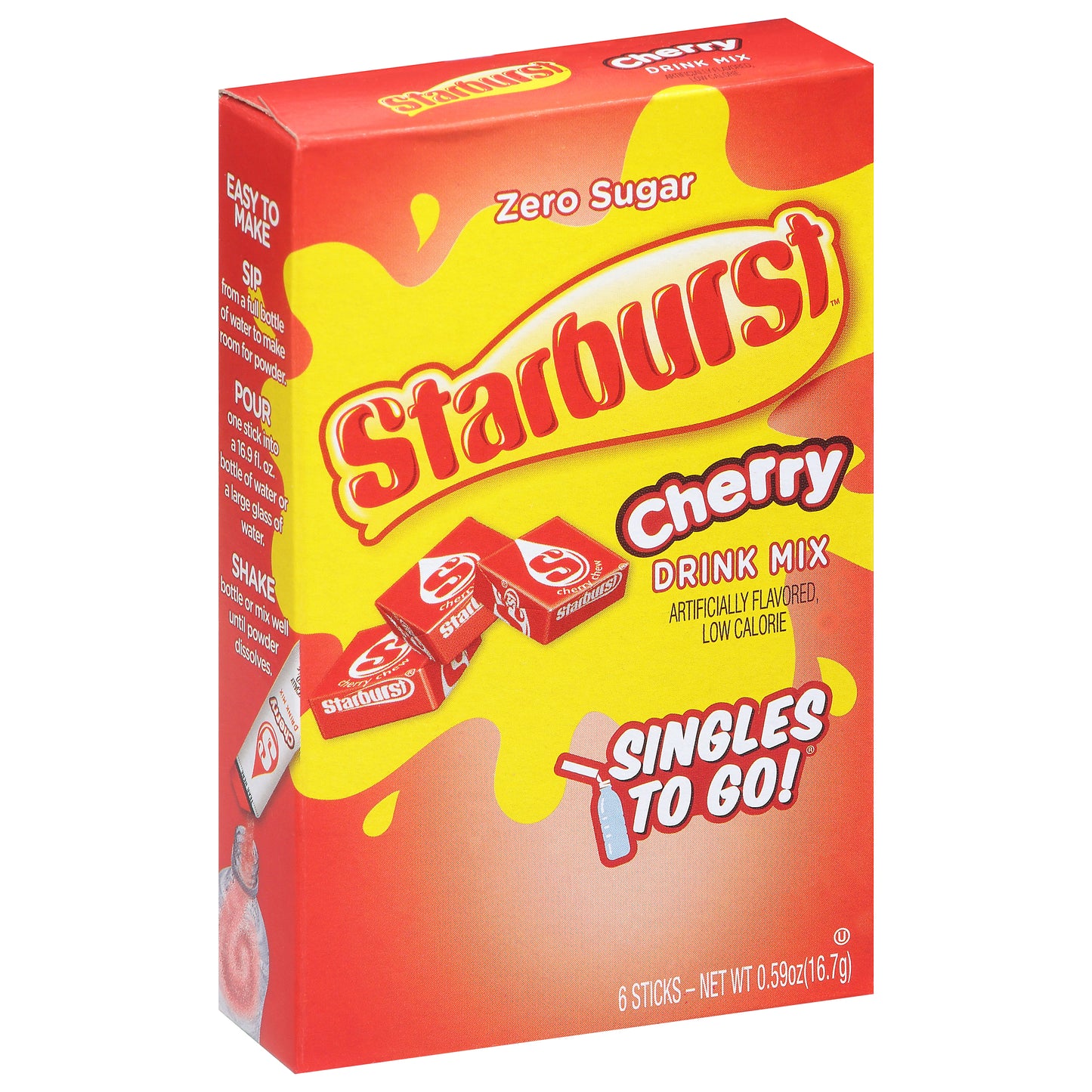 Starburst Singles To Go Zero Sugar Cherry Drink Mix 6 Sticks