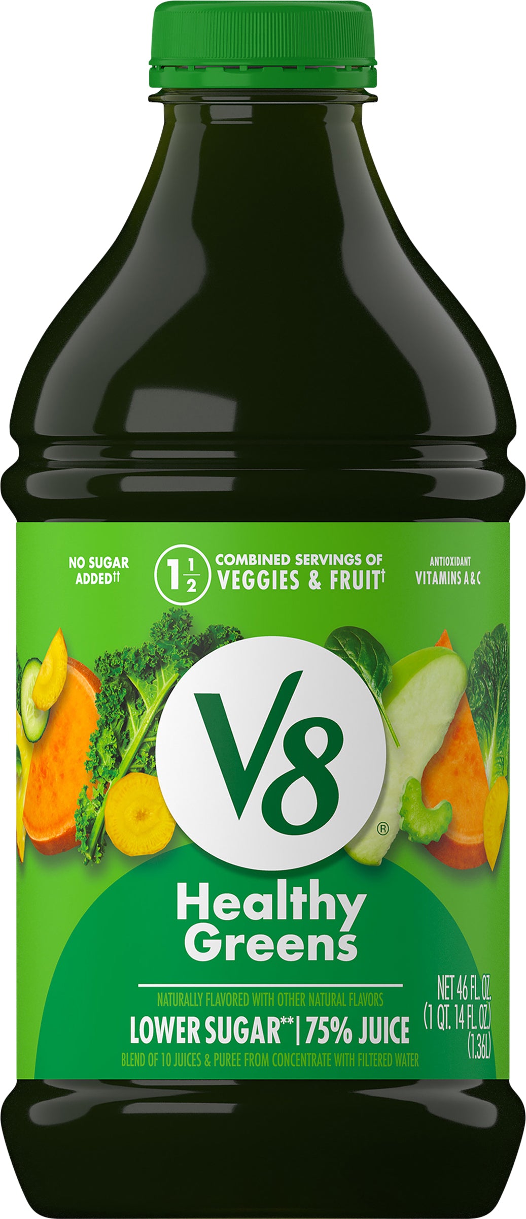V8 Lower Sugar Healthy Greens 75% Juice 46 fl oz