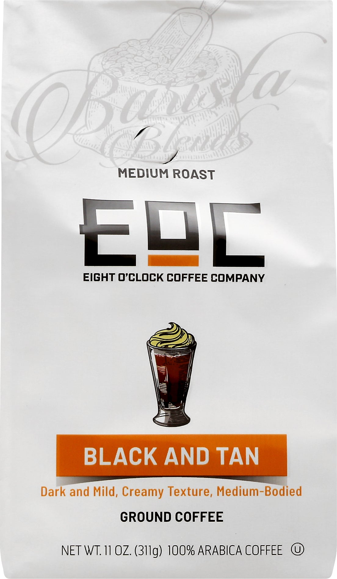 EOC Barista Blend Medium Roast Ground 100% Arabica Black and Tan Coffee 11 oz