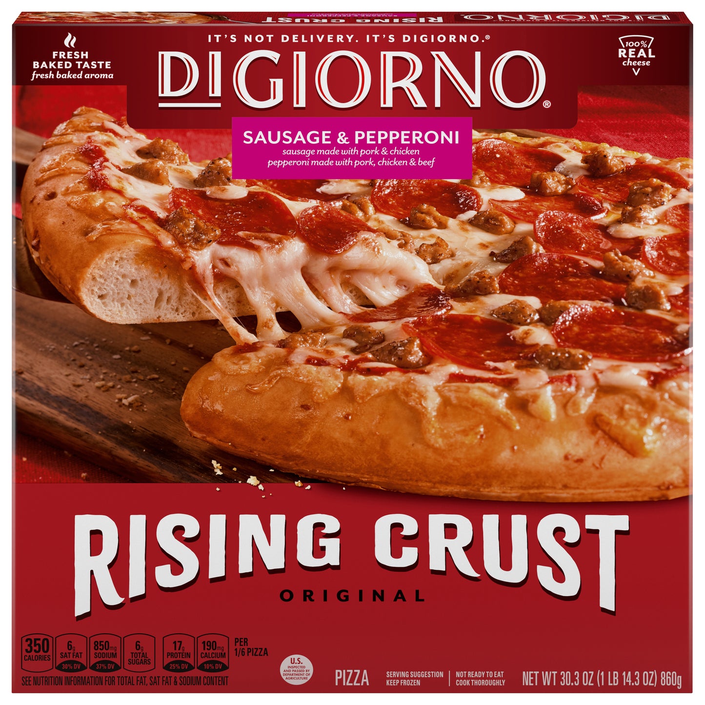 DiGiorno Original Rising Crust Sausage & Pepperoni Pizza 30.3 oz