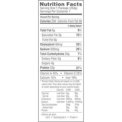 SmartMade Chicken with Spinach Fettuccine, Frozen Meal, 9 oz Box
