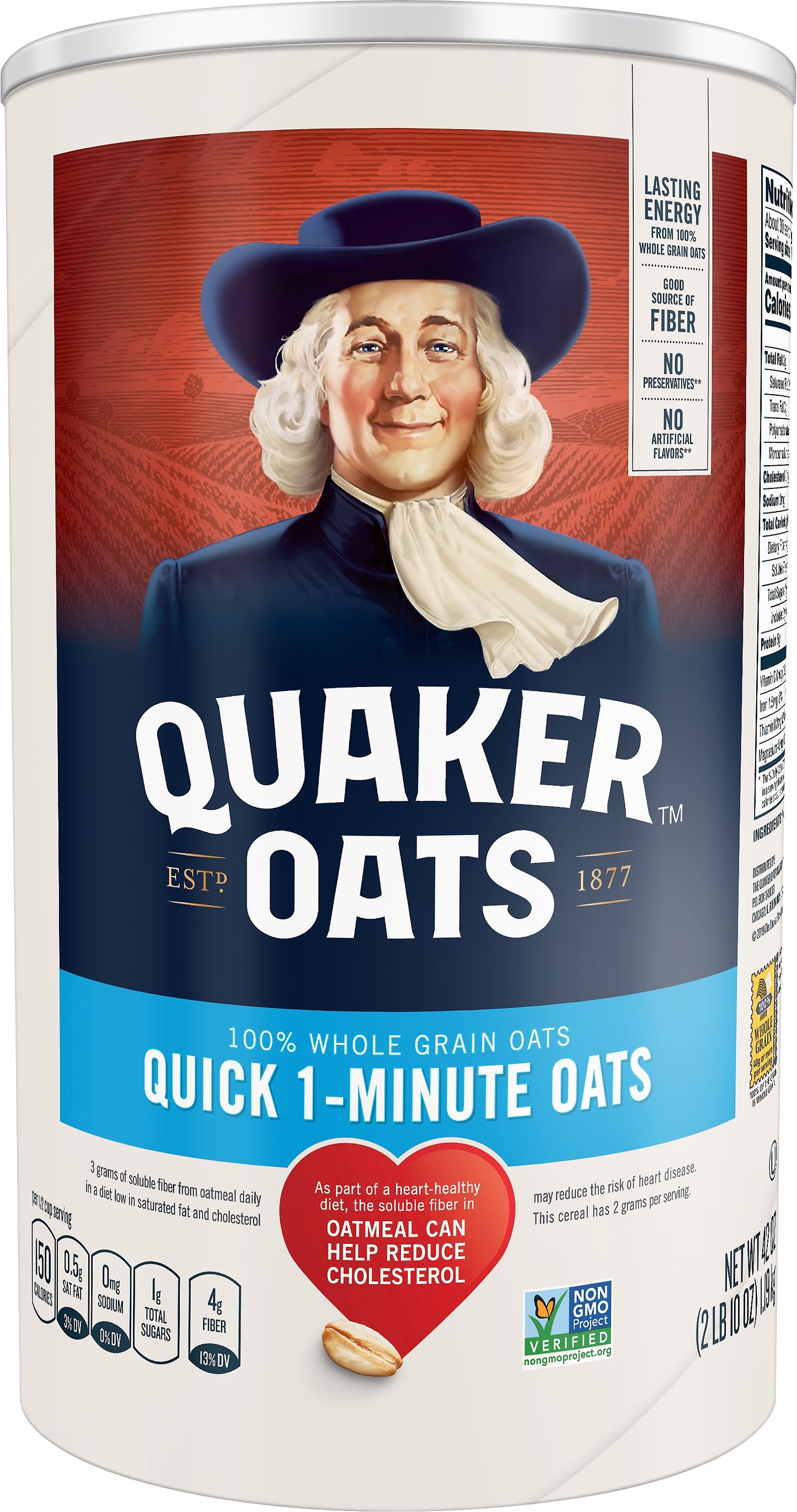 Quaker Oats Quick 1-Minute 100% Whole Grain Oats 42 oz