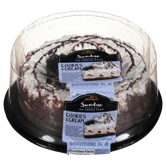 Jon Donaire™ Sundae Cookies & Cream Premium Ice Cream Cake 34 oz. Clamshell