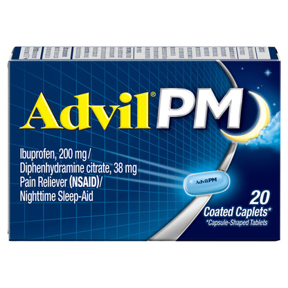 Advil PM Pain Reliever and Nighttime Sleep Aid, Ibuprofen for Pain Relief and Diphenhydramine Citrat