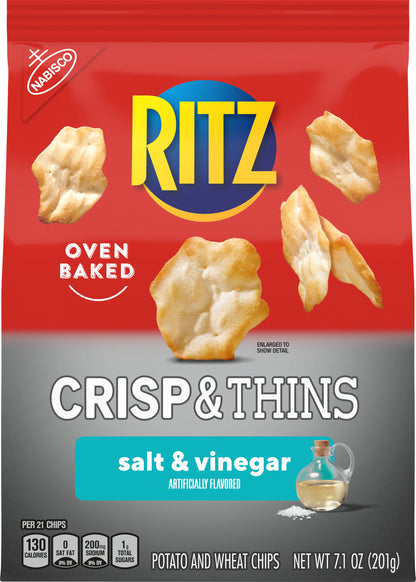 Ritz Crisp & Thins Salt & Vinegar Potato and Wheat Chips 7.1 oz