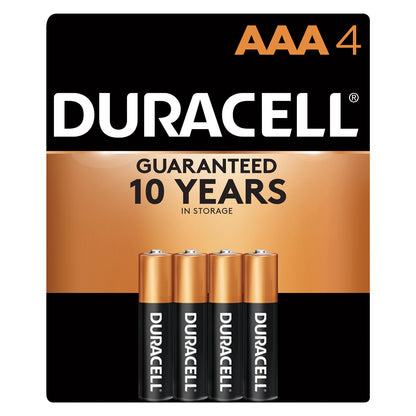 Duracell 4 Pack AAA Alkaline 1.5 V Batteries 4 ea
