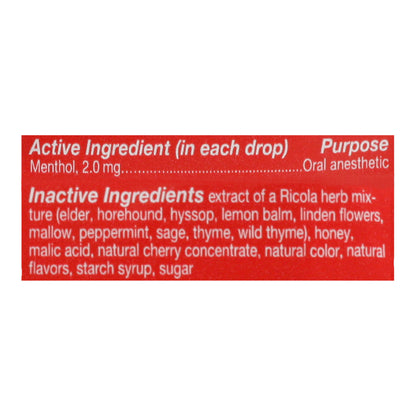 Ricola Cherry Honey Herb Throat Drops 24 ea