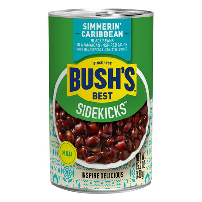 Bush's Best® Sidekicks™ Simmerin' Caribbean Black Beans 15.2 oz. Can