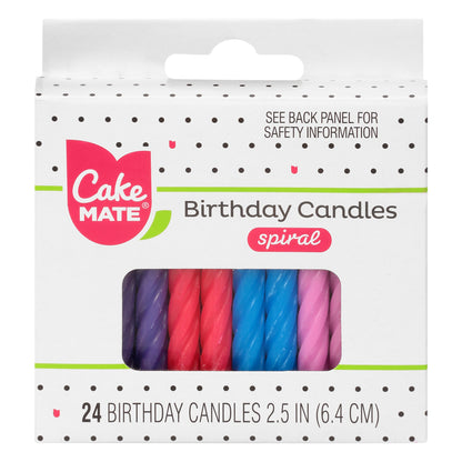 Cake Mate 2.5 Inch Spiral Birthday Candles 24 ea