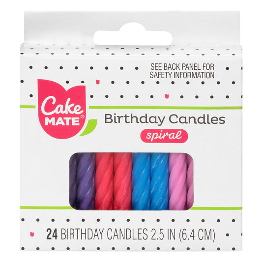 Cake Mate 2.5 Inch Spiral Birthday Candles 24 ea