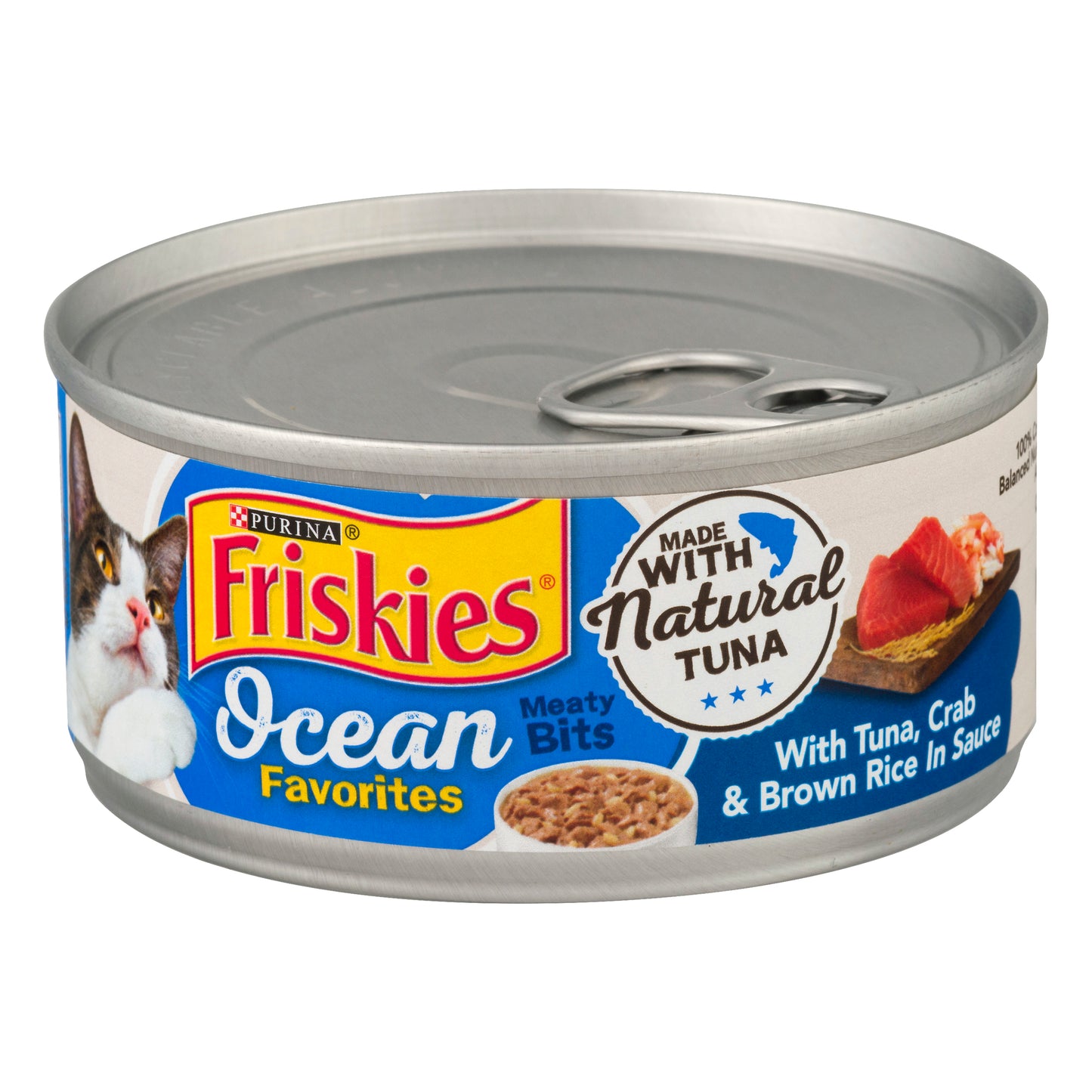 Friskies Ocean Favorites Tuna, Crab & Brown Rice in Sauce Cat Food 5.5 oz