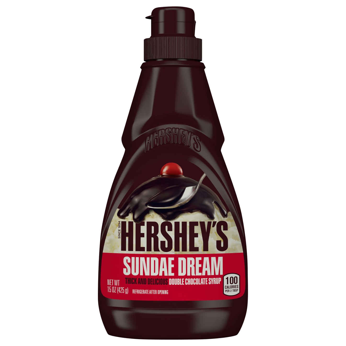 HERSHEY'S Sundae Dream Double Chocolate Syrup, Dessert, 15 oz, Bottle