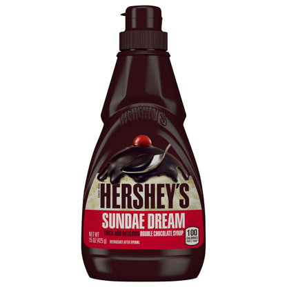 HERSHEY'S Sundae Dream Double Chocolate Syrup, Dessert, 15 oz, Bottle