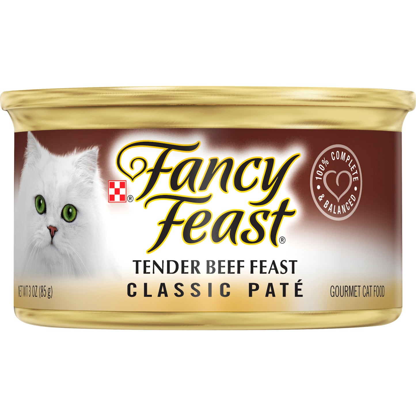 Purina Fancy Feast Grain Free Pate Wet Cat Food, Tender Beef Feast - 3 oz. Can