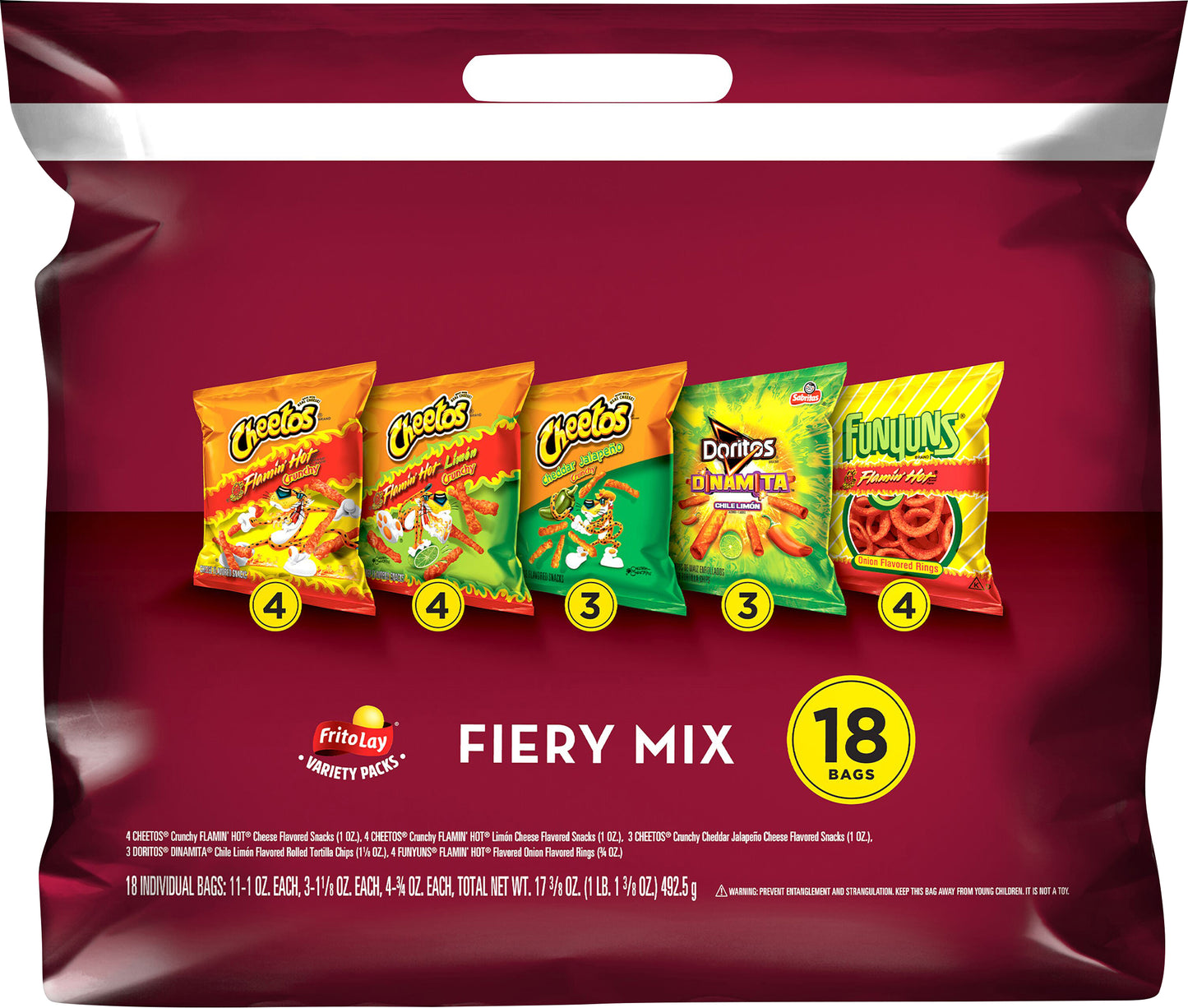 Frito Lay Snacks Fiery Mix 17.375 Oz 18 Count