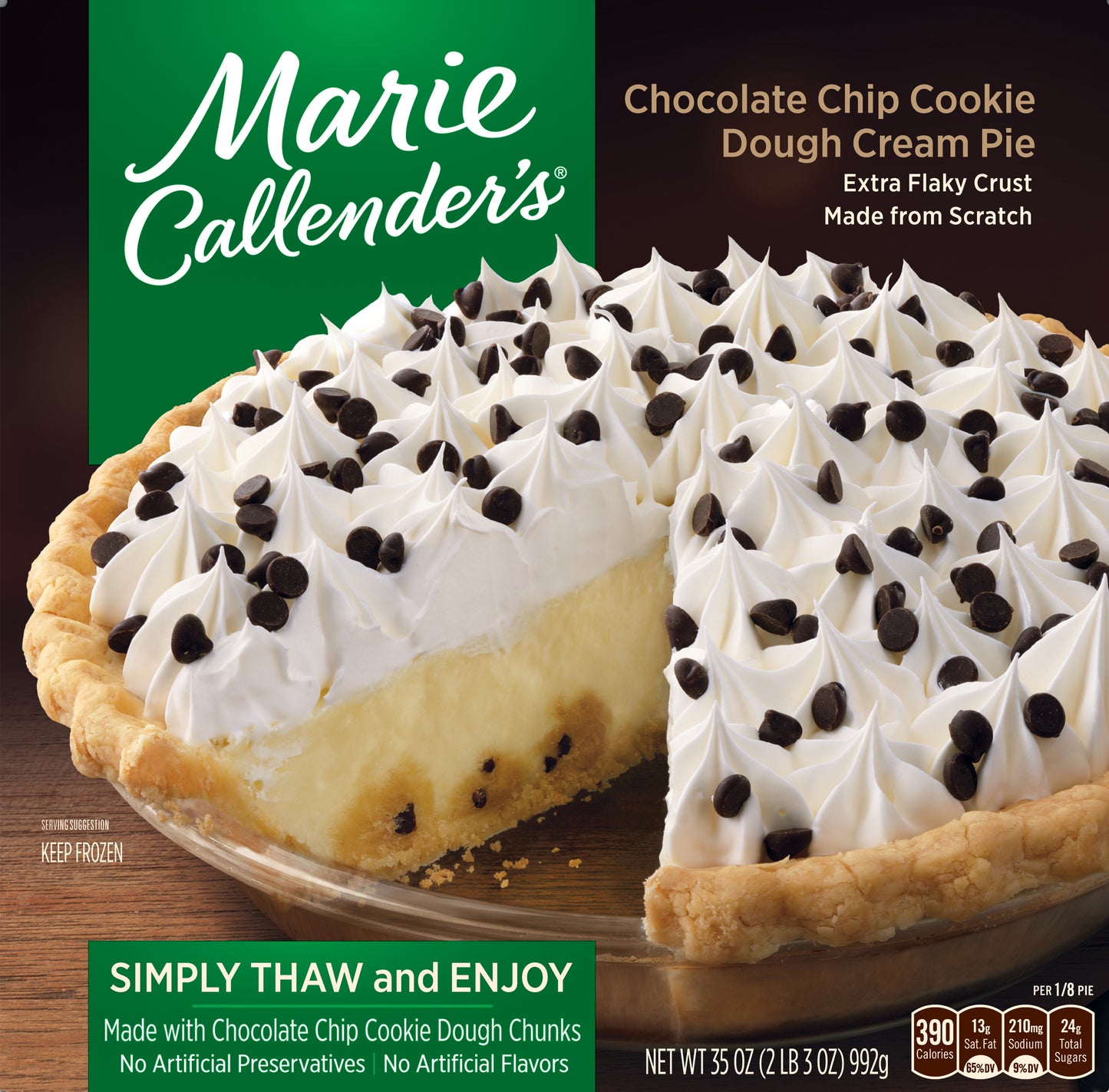 Marie Callender's Chocolate Chip Cookie Dough Cream Pie 35 oz