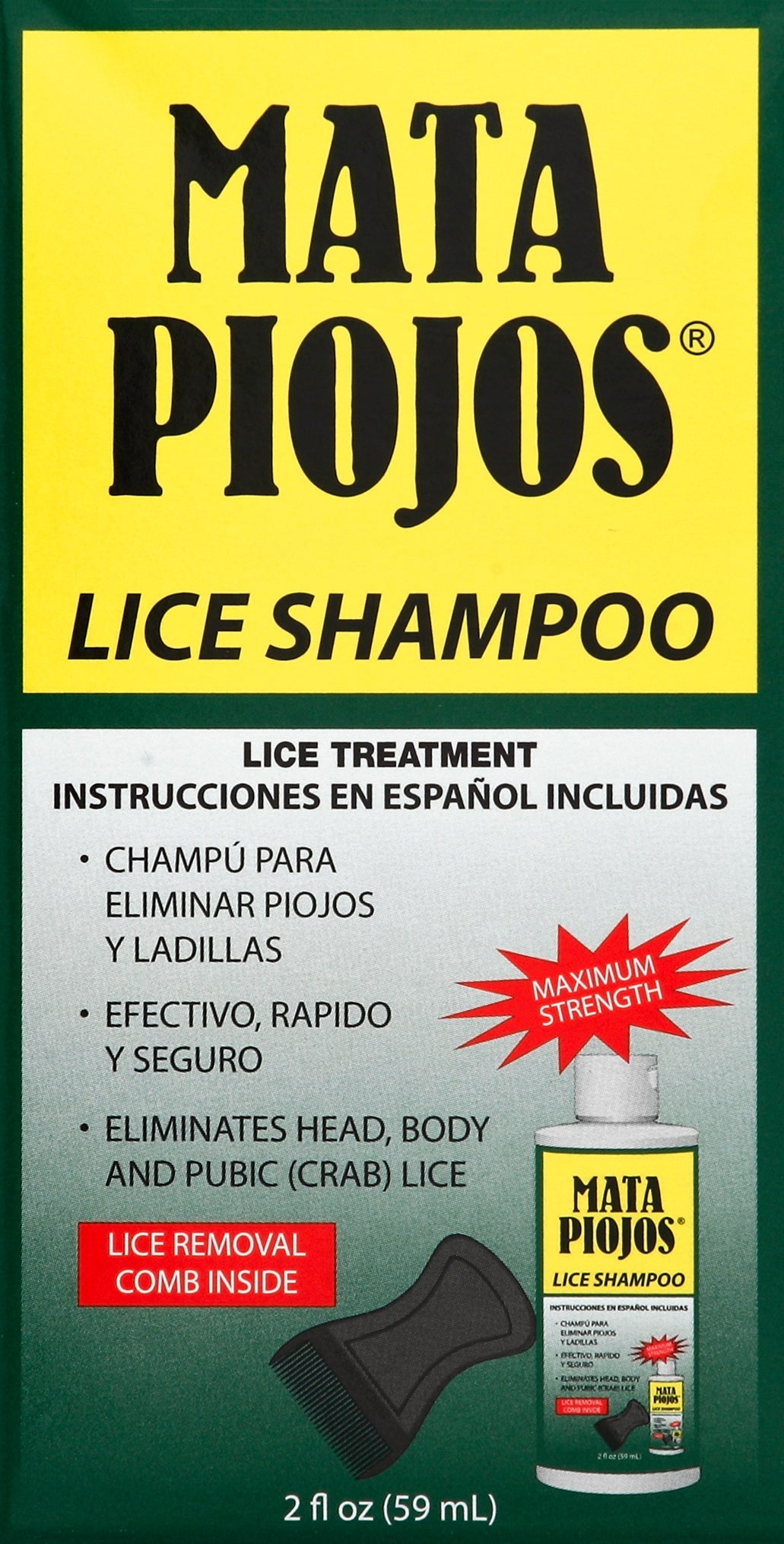 Mata Piojos Lice Shampoo 2 oz