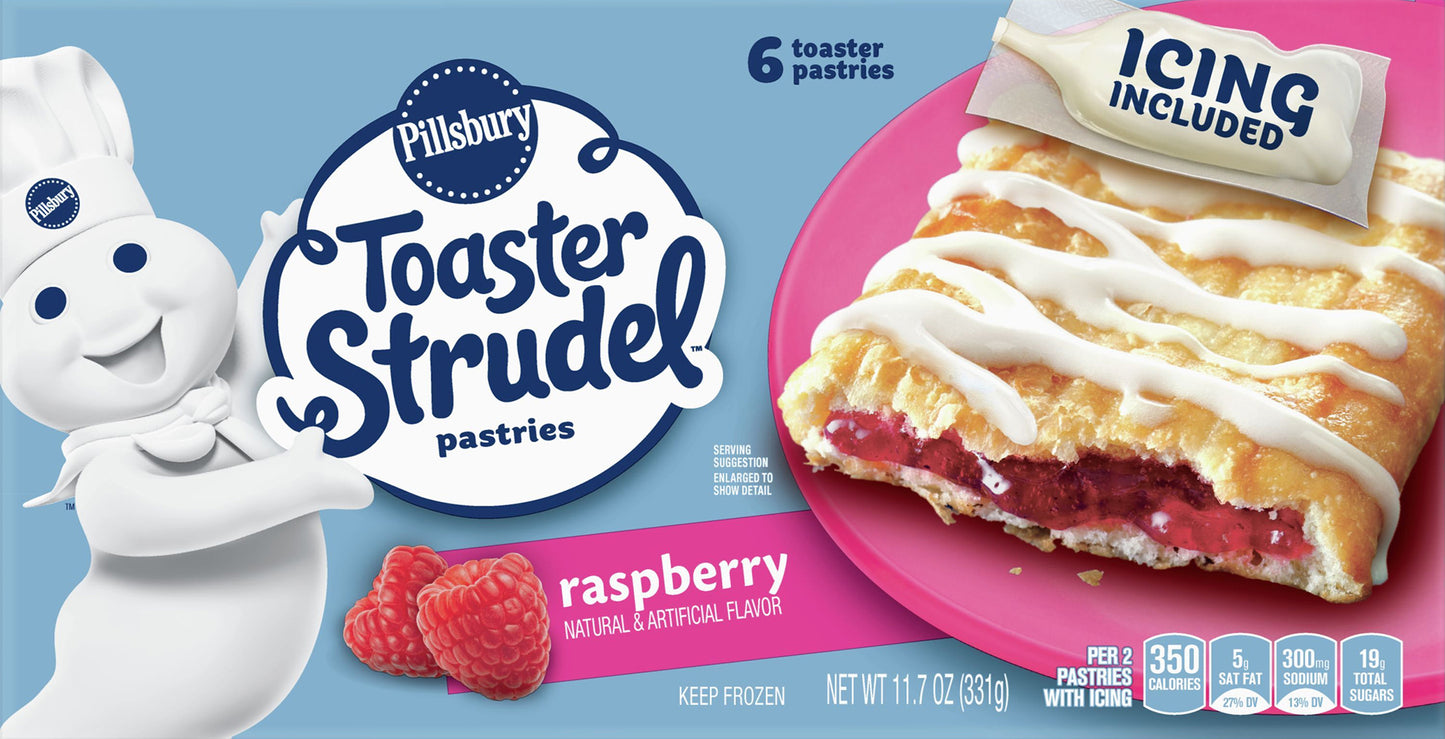 Toaster Strudel Raspberry Pastries 6 ea
