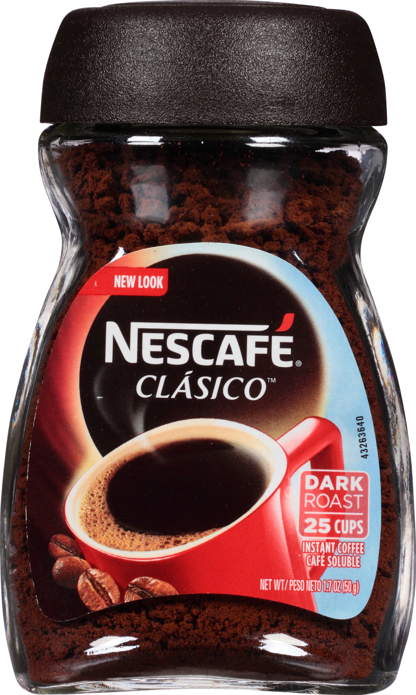 NESCAFE CLASICO Dark Roast Instant Coffee 1.7 oz. Jar