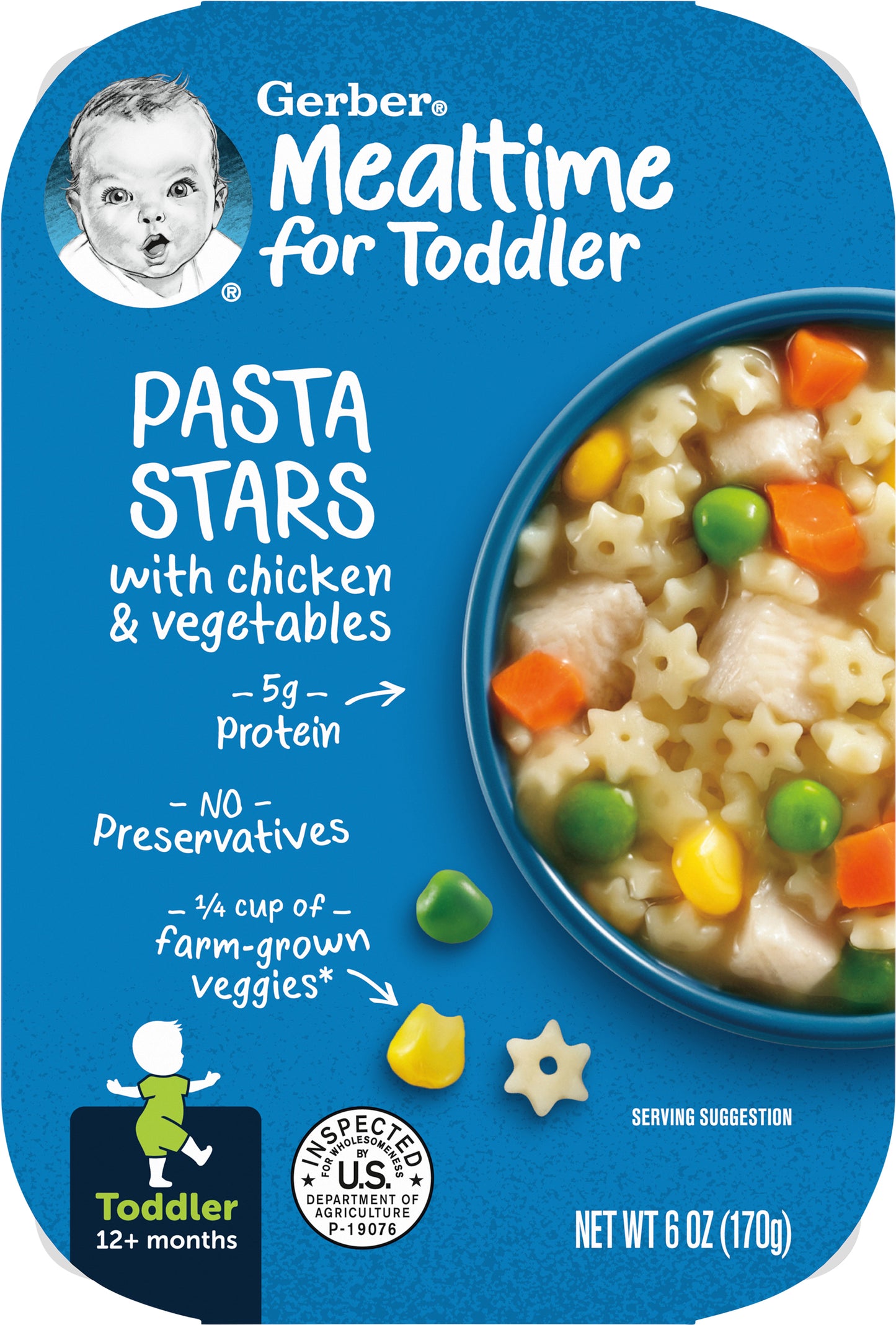 GERBER PRODUCTS COMPANY Gerber Mealtime for Toddler Pasta Stars Sleeve R017 NET WT 6 OZ (170g)