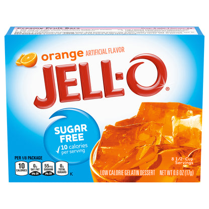 Jell-O Sugar Free Orange Instant Gelatin Mix, 0.6 oz Box