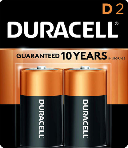 Duracell 2 Pack D Alkaline Batteries 2 ea