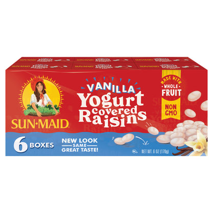 Sun-Maid Vanilla Yogurt Covered Raisins 6-Pack/1 oz Cartons