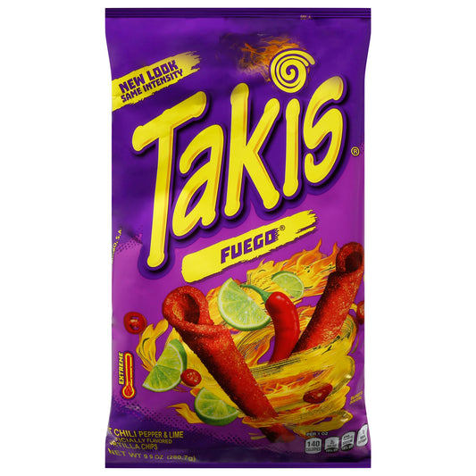 Takis Fuego Hot Chili Pepper & Lime Tortilla Chips 9.9 oz