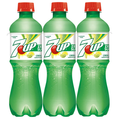 7UP Zero Sugar Lemon Lime Soda, .5 L  bottles, 6 pack
