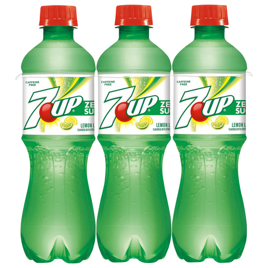 7UP Zero Sugar Lemon Lime Soda, .5 L  bottles, 6 pack