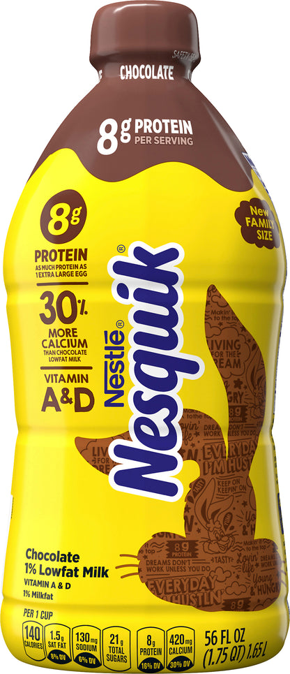 Nesquik Family Size 1% Lowfat Chocolate Milk 56 oz