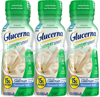 Glucerna Hunger Smart Homemade Vanilla Shake 6 - 10 fl oz Bottles