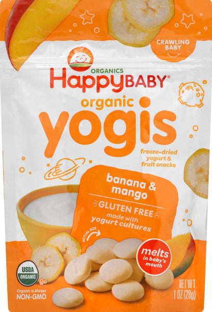 HappyBaby Organic Banana & Mango Yogis 1 oz