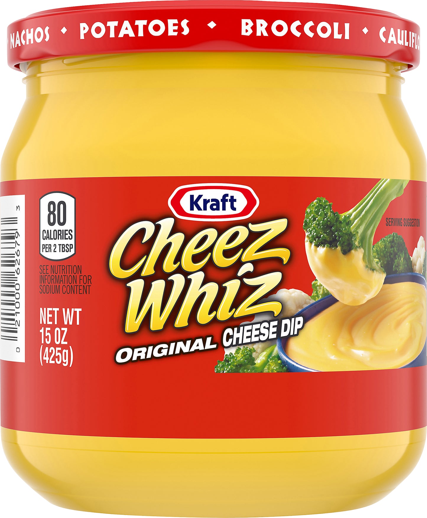 Kraft Cheez Whiz Original Cheese Dip, 15 oz Jar