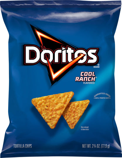 Doritos Tortilla Chips Cool Ranch Flavored 2 3/4 Oz