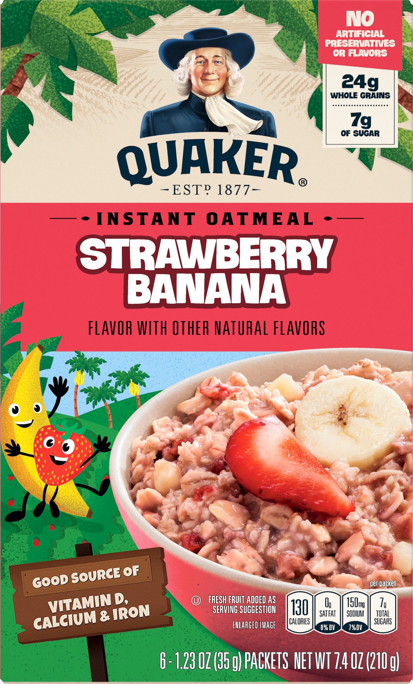 Quaker Instant Strawberry Banana Oatmeal 6 ea