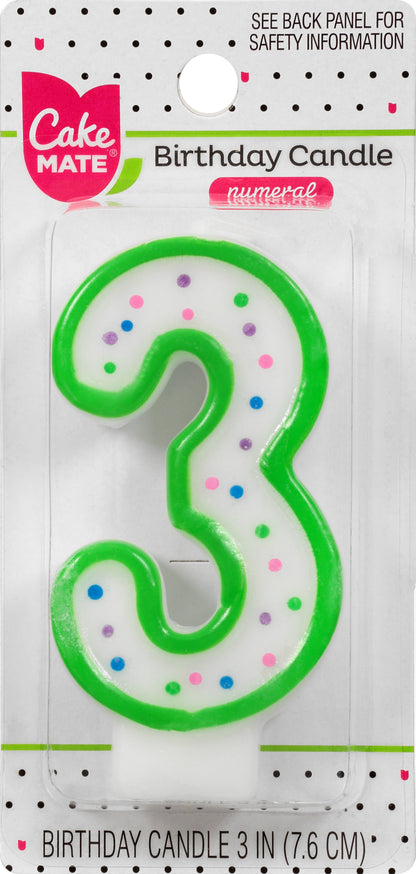 Cake Mate 3 Inch 3 Numeral Birthday Candle 1 ea
