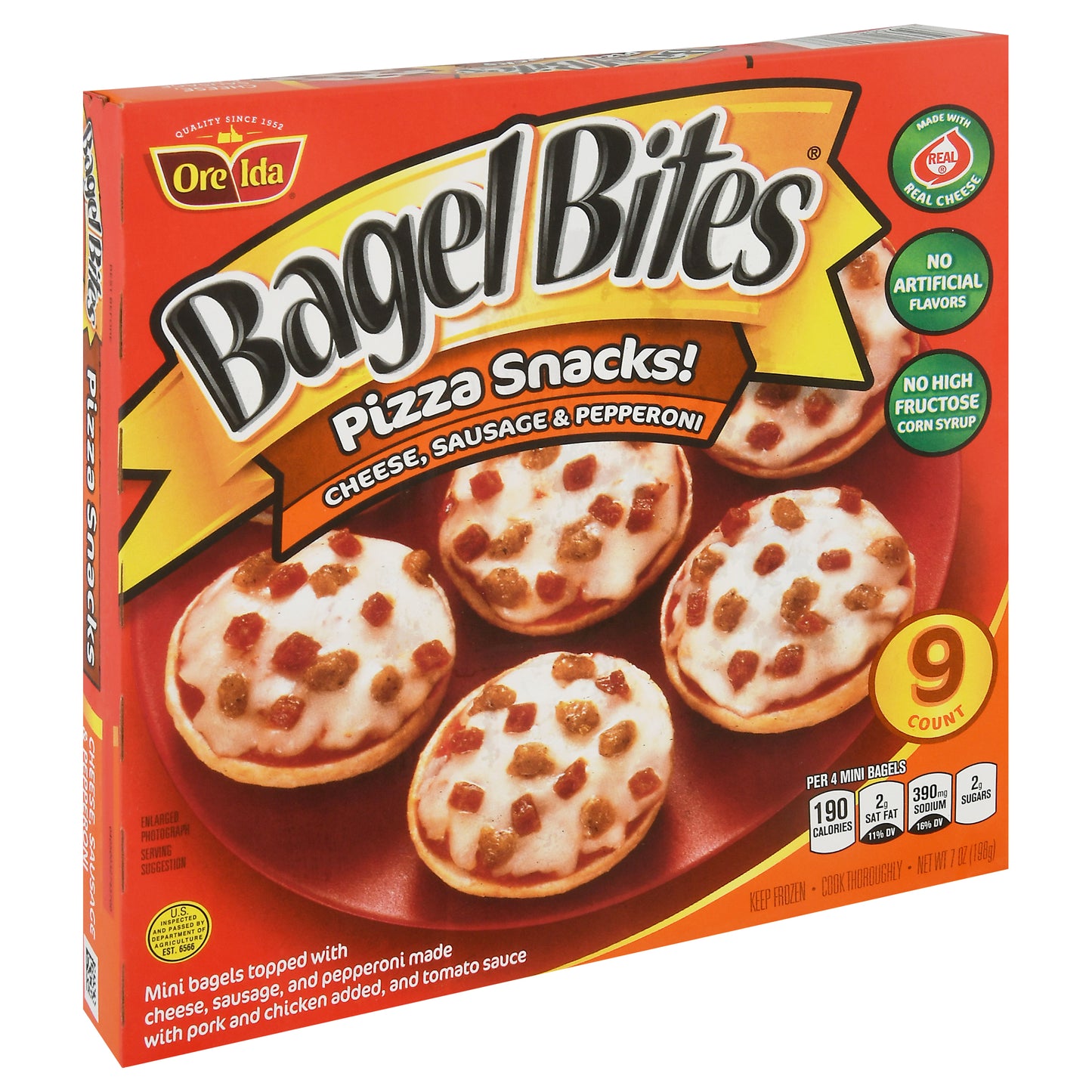 Bagel Bites Cheese Sausage & Pepperoni Pizza Snacks 9 ea