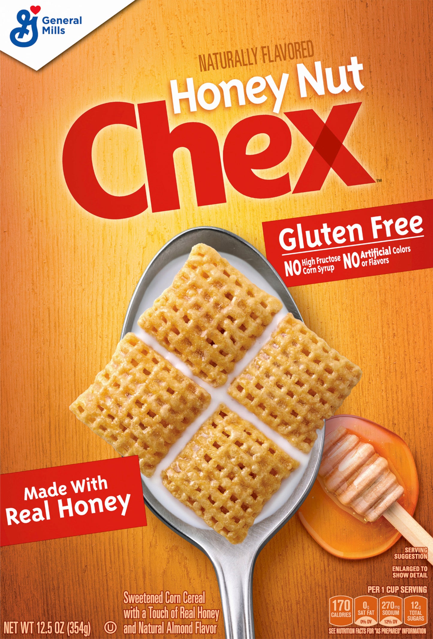 Honey Nut Chex Breakfast Cereal, Gluten Free, 12.5 oz