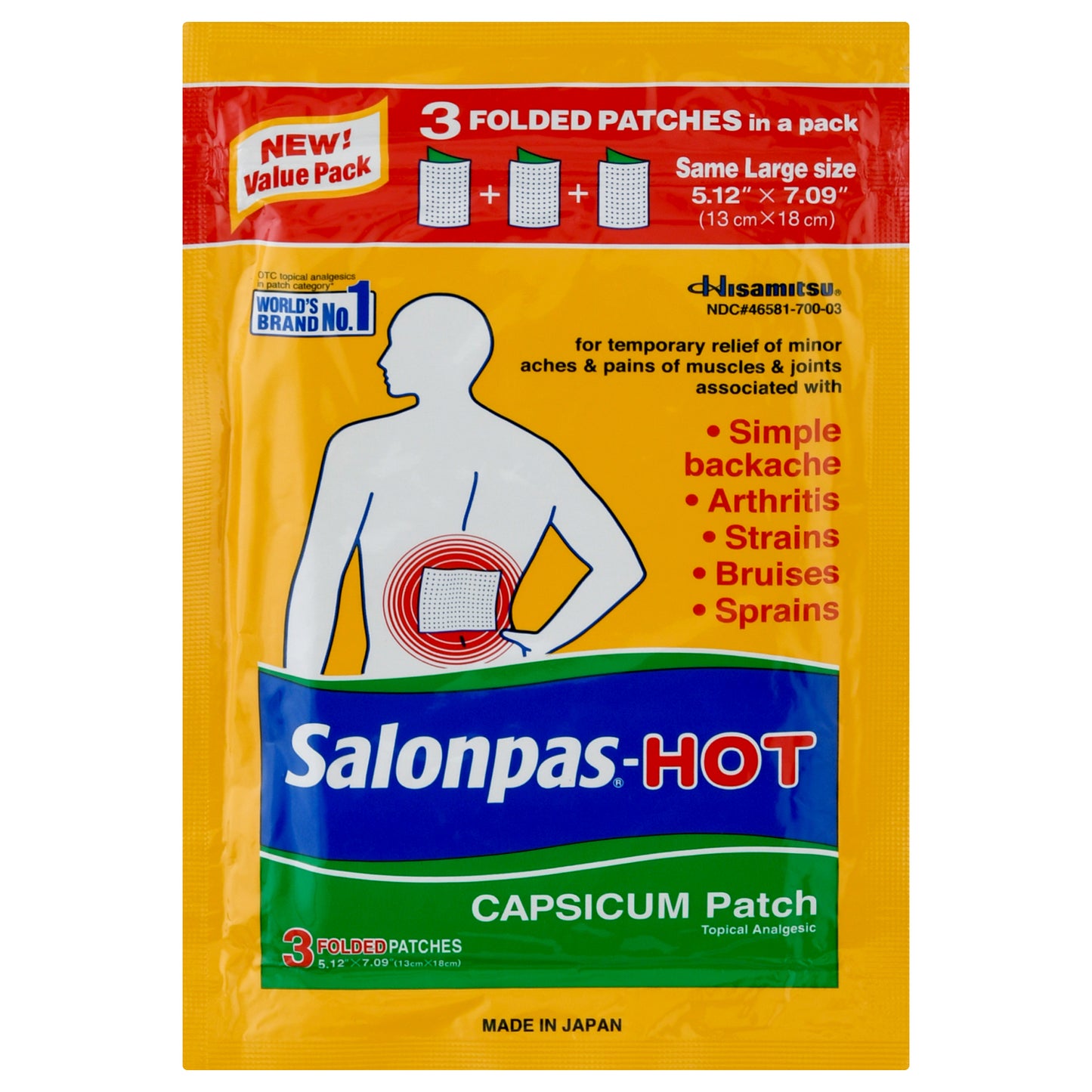 Salonpas Value Pack Hot Capsicum Patch 3 ea