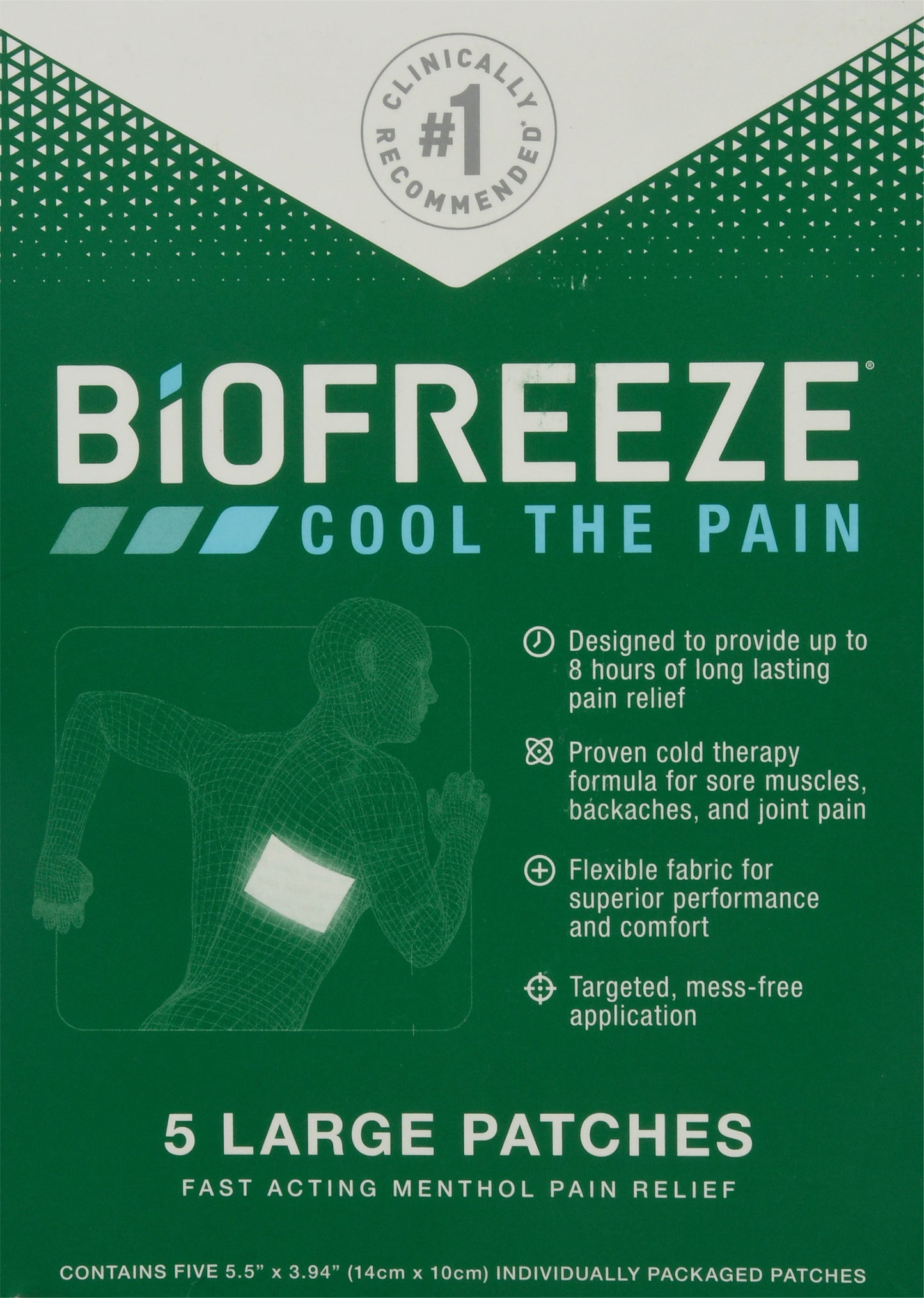 Biofreeze Cool the Pain Large Patches Pain Relief 5 ea
