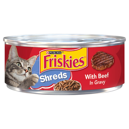 Purina Friskies Gravy Wet Cat Food, Shreds With Beef in Gravy - 5.5 oz. Can