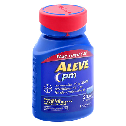 Aleve PM Pain Reliever/Nighttime Sleep-Aid Caplets 80 ea Bottle