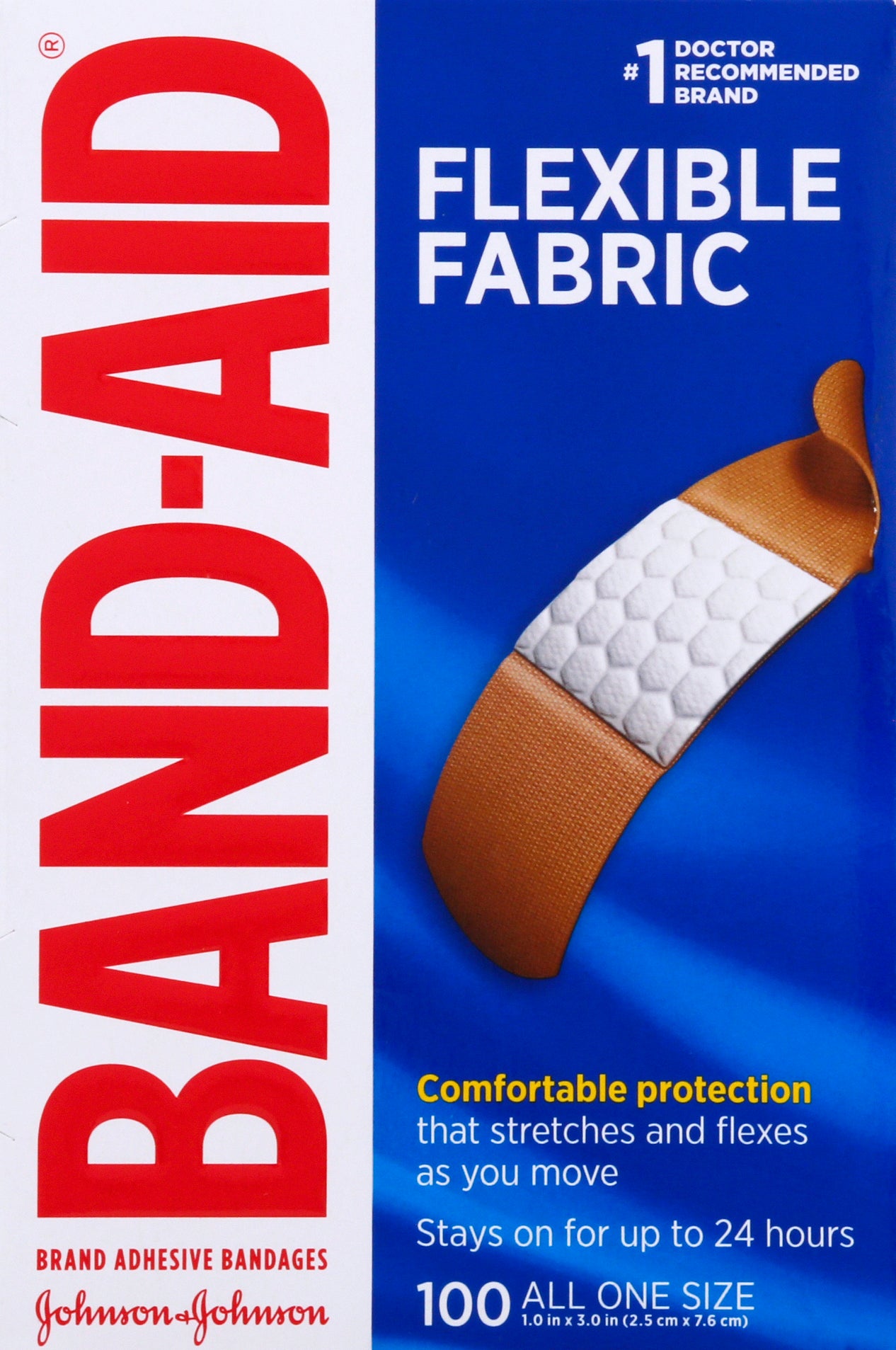 Band Aid Flexible Fabric Bandages 100 ea