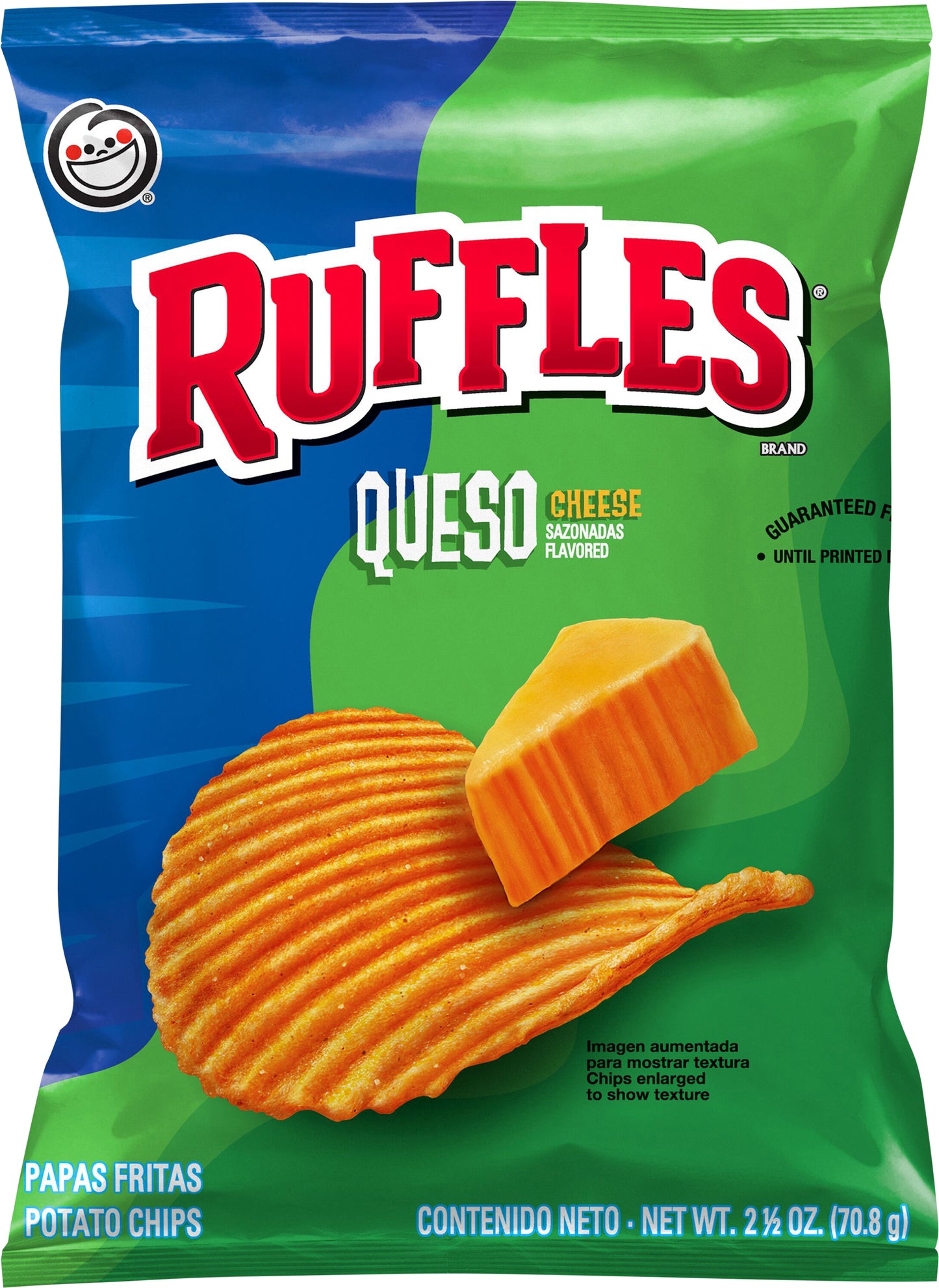 Ruffles Potato Chips, Queso Flavored, 2.5 Oz