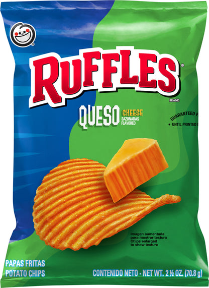 Ruffles Potato Chips, Queso Flavored, 2.5 Oz