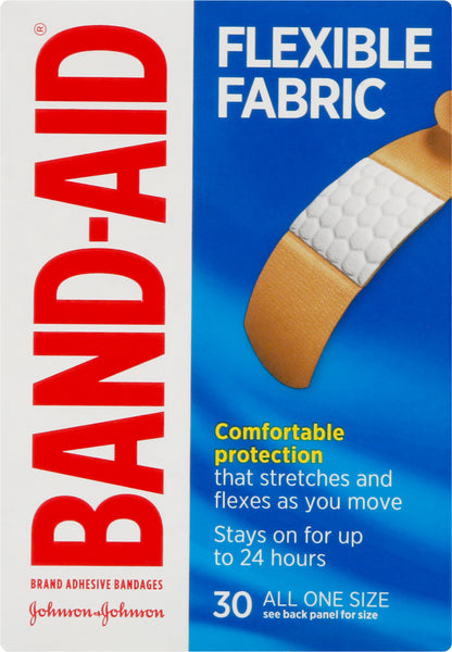 Band Aid Flexible Fabric All One Size Bandages 30 ea