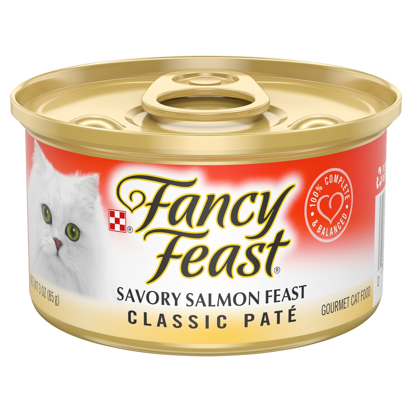 Purina Fancy Feast Grain Free Pate Wet Cat Food, Classic Pate Savory Salmon Feast - 3 oz. Can