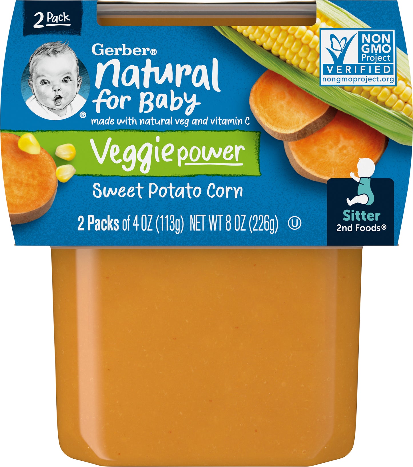 Gerber Natural For Baby Veggie Power - Sweet Potato Corn 2 Pack