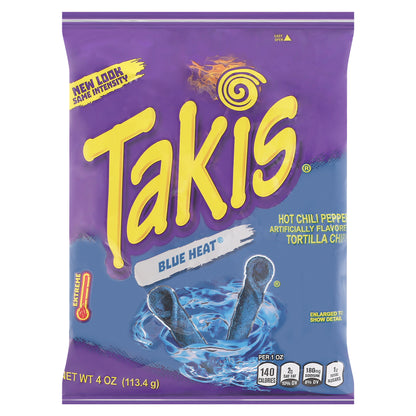 Takis Blue Heat Hot Chili Pepper Tortilla Chips 4 oz